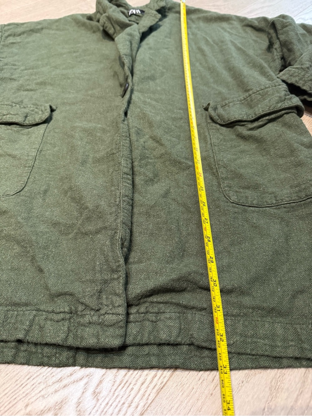 Zara Olive Green Relaxed Blazer Jacket in size L - Picture 9 of 11